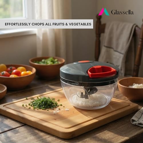 Image of Manual Chopper for Kitchen 450 ml | Onion Chopper Manual | Vegetable Chopper for Kitchen | Chopper for Kitchen Use (Grey)