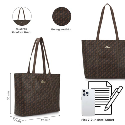 Image of Lavie Women's Mono LL Meghan Tote Bag for Women | Tote Handbag for Work | Ladies purse | Stylish Shoulder Bag | Gift for Women