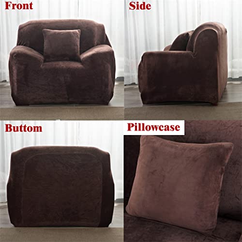 Housse de canapé d'angle réglable et extensible en tissu peluche - 4