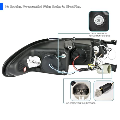 SPEC-D Halo Projector Headlights for 1997-2003 Pontiac Grand Prix - Image 5