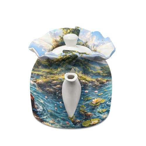 Image of Tea Cozy Otter Print Dust Proof Insulating Teapot Dust Cover Vintage Decorative Theme Teapot Insulation Cover with Drawstring Keep Breakfast Warm