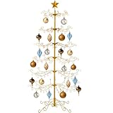 Best Choice Products 6ft Wrought Iron Ornament Display Christmas Tree w/Easy Assembly and Stand - Gold