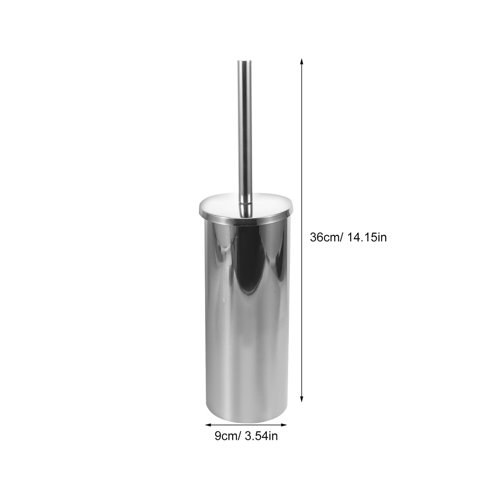 IMIKEYA Escobilla de Inodoro de Montaje en Pared de Acero Inoxidable Soporte Antigoteo, Cepillo de Baño Plateado de Mango Largo para Limpieza Profunda, Kit para Baño Hogar y Oficina