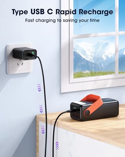 65W 60000mAh Laptop Power Bank, Fast Charging 3 Ports Portable Charger USB-C in/Output with LED Flashlight, Large Capacity Battery Pack for iPad, Samsung, Travel, Camping, Hiking 65W 60000mAh Laptop Power Bank, Fast Charging 3 Ports Portable Charger USB-C in/Output with LED Flashlight, Large Capacity Battery Pack for iPad, Samsung, Travel, Camping, Hiking