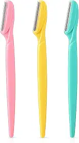 Dermaplane Razor para rosto feminino – aparador de sobrancelhas e removedor de pelos faciais com capa protetora – Navalha facial Dermaplane reutilizável para pele lisa e impecável