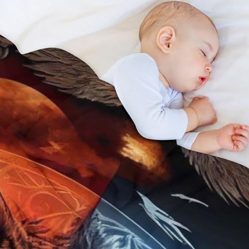 Manta de sofá con diseño de lobo para tardes frías en casa 4