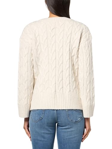Image of Calvin Klein Womens V Neck Cable Long Sleeve SweaterSweater