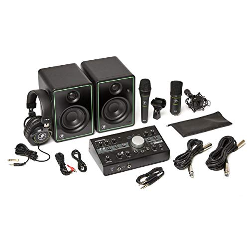 Mackie Studio Bundle with CR3-X monitors, Big Knob Studio Monitor Controller/Interface, EM89D Dynamic Microphone, EM91C Condenser Microphone and MC-100 Headphones