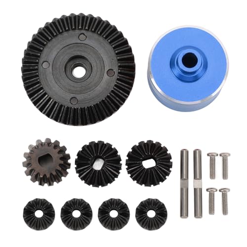 RiToEasysports RC Car Differential Gear Set, RC Metal Diff Drive Gear Differential Shell Set Upgrade Parts for XV02 TT02 TT02B (Blue)