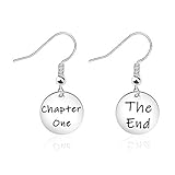 WUSUANED Book Lover Gift Chapter One And The End Earrings Literary Jewelry Bookworm Gift (chapter one and the end earrings)