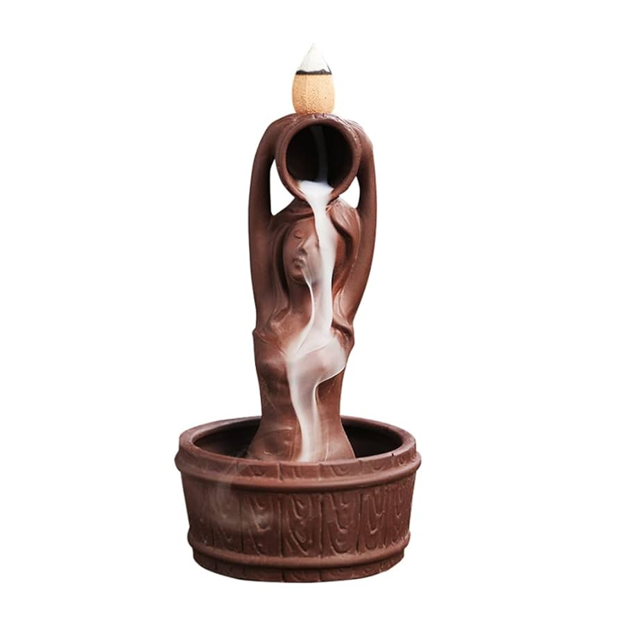 Amazon.co.jp: 入浴女性セラミック逆流香炉裸の女性滝香炉香立て