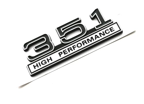 Image of 2pcs 351 5.8 Liter Engine High Performance Emblems Badge 3D Decals Stickers Cars Trucks (Chrome Black)