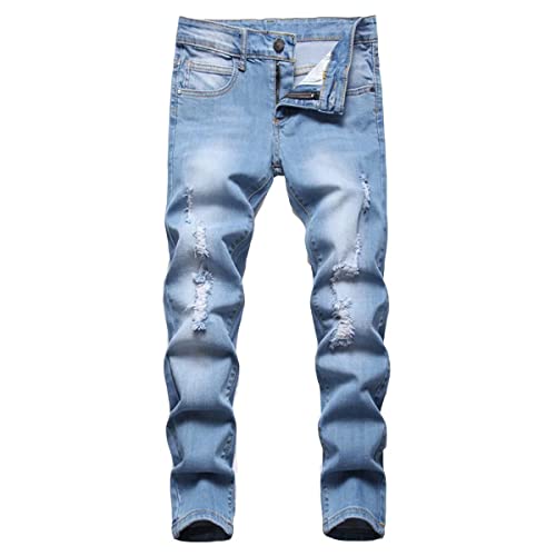 Boy's Stylish Slim Fit Stretchy Ripped Distressed Jeans Pants, 5-16 Years