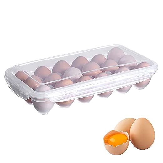 18 Grille Boîte de Rangement d'Oeufs, Boite a Oeufs En Plastique, Boîte à Oeufs Transparente, Plastique Portable Empilable Conteneur d'Oeufs En Plastique avec Couvercle pour Protect, Keep Egg Fresh