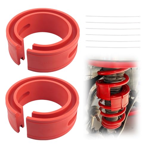 2PCS Upgraded Front & Rear Coil Spring Spacers for Cars with Ties Shock Absorbing Car Coil Spring Booster Fits Spacing 1.45-1.65 Heavy Duty Spacers for Coils Springs Car Accessories