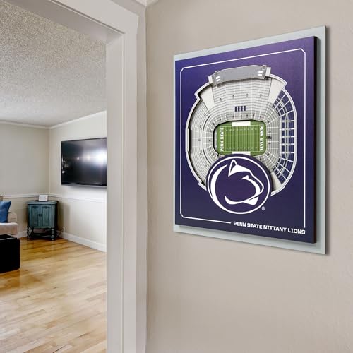 Image of YouTheFan Officially-licensed NCAA Stadium Series 3D Wall Art - multi-layer team stadium replica, detailed sports fan gift, indoor decor