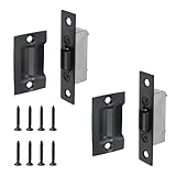 Oedema 2 Pcs Cabinet Door Catch Ball Tension Roller Catch Latch 90mm Adjustable Ball Catch with Strike Plate, Black