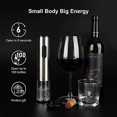 Senzer Electric Wine Opener Automatic Wine Bottle Opener Corkscrew Wine Opener With Foil Cutter Stainless Steel Resuable Wine Opener #TOP5