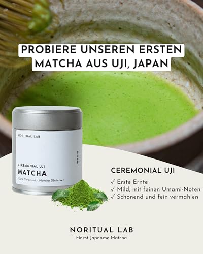 Ceremonial Matcha Uji - Reines Grüntee-Pulver aus Japan - Original Japanischer Tee der Ersten Ernte - 100% Natürlich & Laborgeprüft - 40g