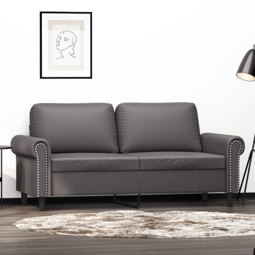 DYRJDJWIDHW Sofa Bed,liquidación sofás,Sofa 3 plazas Oferta,Sofá de 2 plazas de Cuero sintético Gris 140 cmAdecuado para salón, Dormitorio