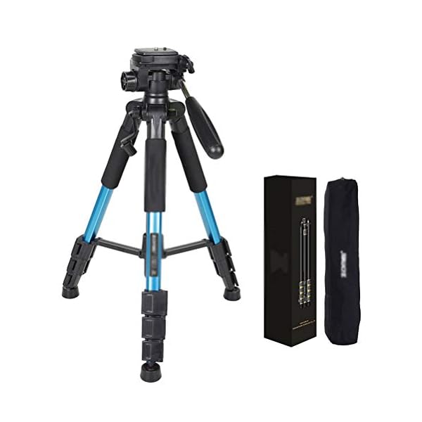 N / A Leichtes Stativ Kamera Stativ aus Aluminium Reisestativ Fotostativ Mit Schnellwechselplatte Einstellgriff (Blau… – Bild 8