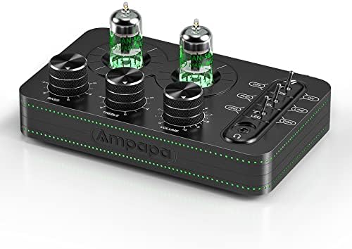 Ampapa A1 Vacuum Tube Phono Preamp, Headphone Amp, Hi-Fi Audiophile Preamplifier for MM Turntable Record Player with Tone Control for Home Stereo Audio System