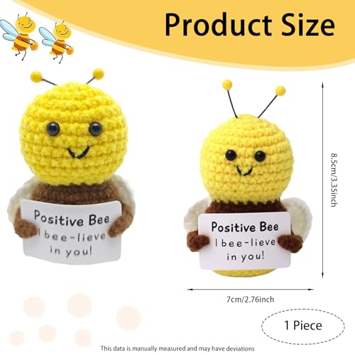 Image of Crochet Toys, Handmade Crochet Bee Plush Decor, for Women Men, Aesthetic Home Decor, Office Desk Decors, Table Decoration Items