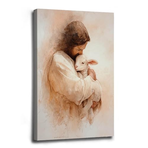 The painting Love of the Lambs is a Christian wall