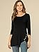 Allegra K Women's Loose Tunic Fall Winter Casual 3/4 Sleeve Asymmetry Round Neck Tops Medium Black