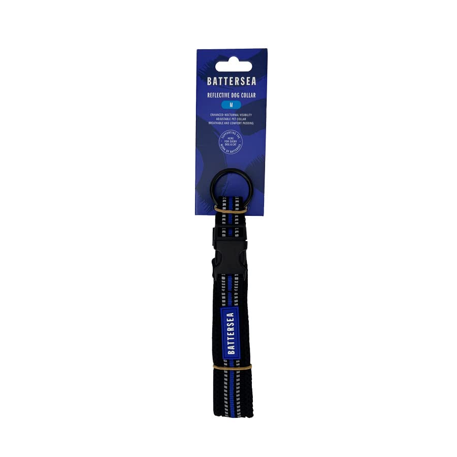 Battersea Reflective Dog Collar Blue M - Image 2