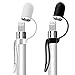 FINTIE 2 Piezas Capuchón con Clip Compatible con Apple Pencil (1ª Generación), Blanco+Negro