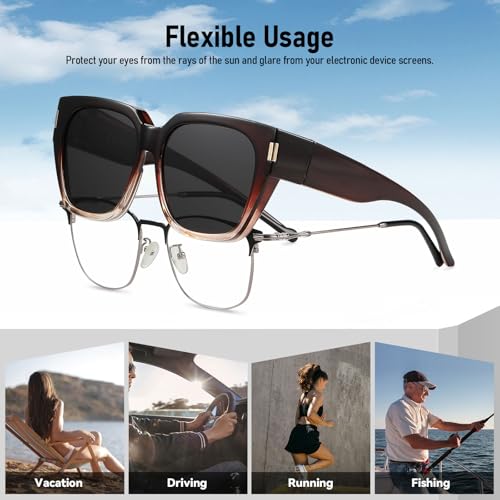 Image of HAOLOTA Polarized Sunglasses for Men Women Designer Driving Glasses Lightweight UV400 Protection