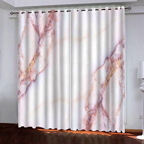 Draperies occultantes à oeillets marbre blanc pour le bien-être du salon