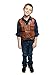 ComfyCamper Kids Jurassic Dinosaur Wrangler Costume - Brown Leather Vest World Park Utility Zookeeper Boys, 4-6 Years, True Brown