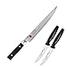Produktbild Kasumi Tranchiermesser 24 cm Masterpiece Damast MP09 plus 2 x SCHARFsinnig Pizza- und Steakmesser ultra-sägescharf