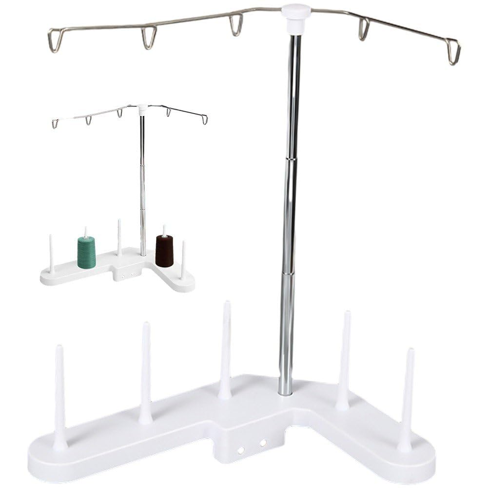 Fituenly Thread Holder Thread Stand Multipurpose Five Cones Spool Stand Sewing Machine Attachments for Embroidery Industrial
