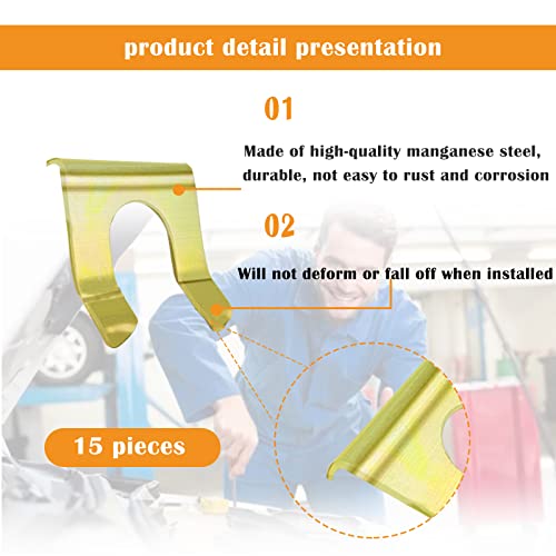 image for stymart 15 Pcs Brake Line Clips Brake Line Retainer U Shaped,Parking B