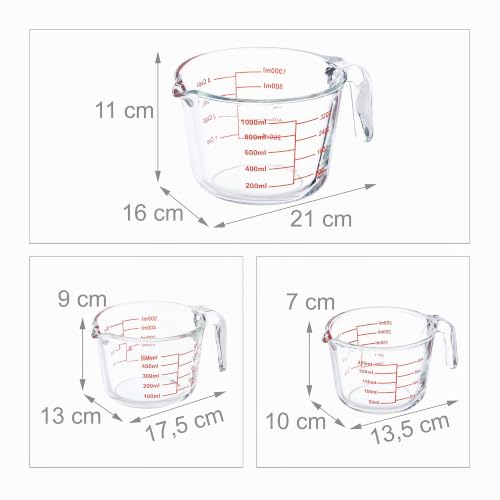 Set de vasos medidores de alta resistencia térmica con tres capacidades 5
