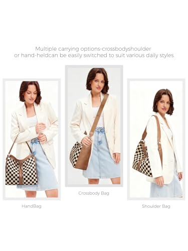 Bolso Hobo Cuadriculado para Mujer Tipo Tote miniatura 2
