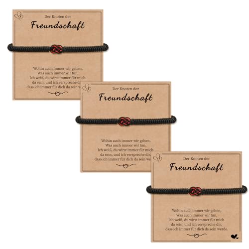 VU100 3Stück Freundschaftsarmbänder Bester Freund Armband Geschenk für Freund Schwestern Glücksarmband Geburtstag Geschenk für Schwestern Bester Freunde Männer Damen