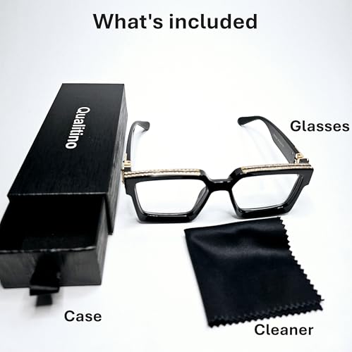 Image of Luxury Eyewear, Designer Square Sunglasses, UV 400 protection, Thick and strong Frame, for Men and Women (Black)