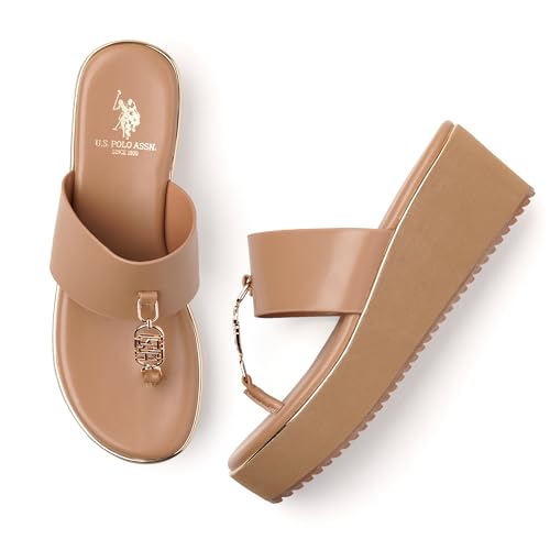 U.S. Polo Assn. Womens ALESSIA Beige Eva Wegdes - (UK4) (US5) (1FD24755A02)