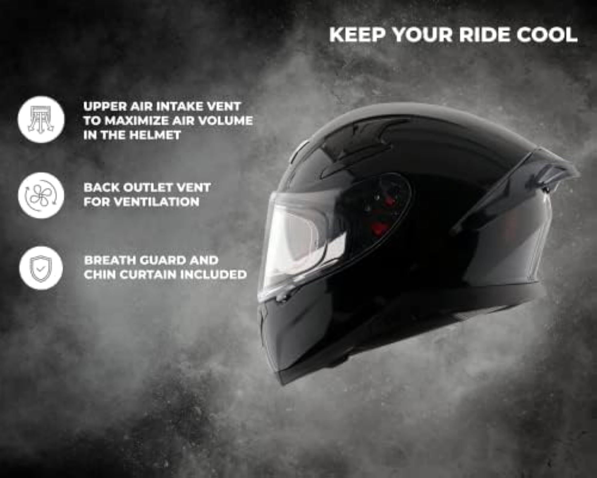 Apex Solid ISI ECE DOT Glossy Full Face Helmet