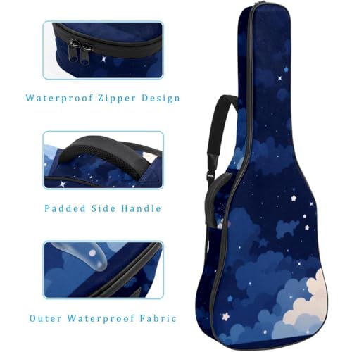 Housse guitare acoustique multicolore avec multiples poches de rangement - 4