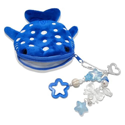 Cute Keychain Whale Shark Coin Purse Keychain,Kawaii Plush Change Purse