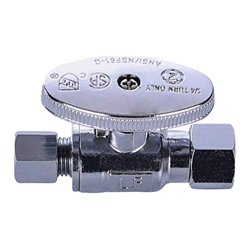 Image of Midline Valve 82314QS-OM-5 Add On Valve; Quarter Turn Wheel; 3 /8 in. COMP FIP x 1 /4 in. COMP MIP; Chrome Plated Brass (5 Pack)