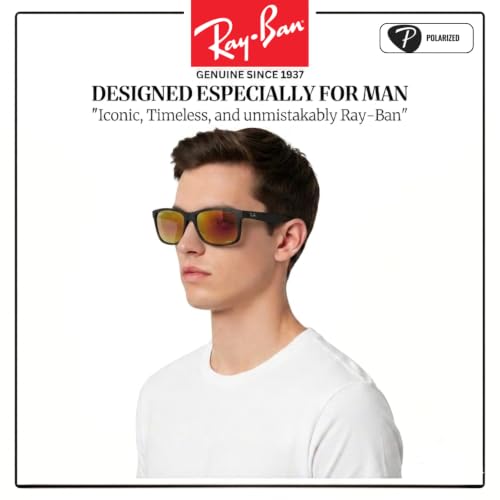 Image of Ray-Ban RB4264 CHROMANCE POLARIZED Square Shape Sunglasses for Men with Official Eyewear Kit