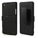 Smays Anti-slip Stripe Design Rubberized Slide Case w/ Swivel Belt Clip Holster Stand for Sony Xperia Z1 Honami L39h
