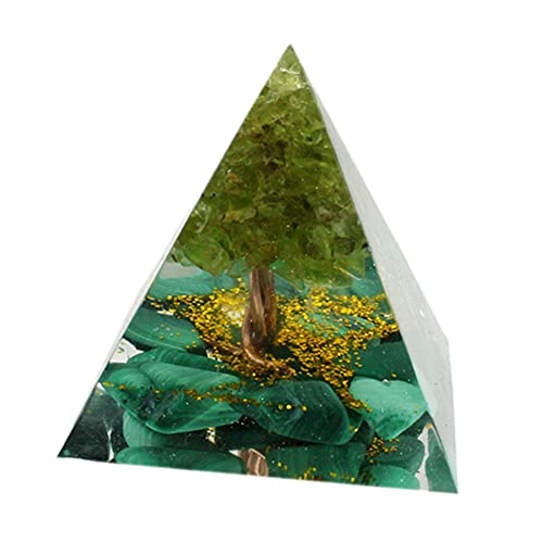 Orgone Crystal Pyramid Crystal Chakra Meditación Amatista Reiki Pyramid Salud Pirámide Cristales Energía Natural Home Decor Orgone Pyramid 6cm