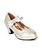 Little Angel BD11 Leatherette Bow Platform Mary Jane Pump (Toddler/ Little Girl/ Big Girl) - Ivory